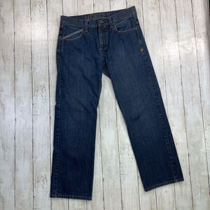 Y2K Vintage Hurley Mens Jeans Dark Wash Blue Denim Straight Leg Button Fly Sz 31